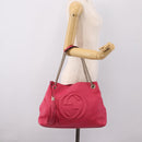 GUCCI Interlocking Soho Chain Tote Bag Leather Pink Gold 308982 Auth ep16700V-25