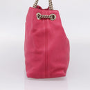 GUCCI Interlocking Soho Chain Tote Bag Leather Pink Gold 308982 Auth ep16700V-4