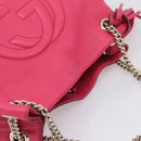 GUCCI Interlocking Soho Chain Tote Bag Leather Pink Gold 308982 Auth ep16700V-6
