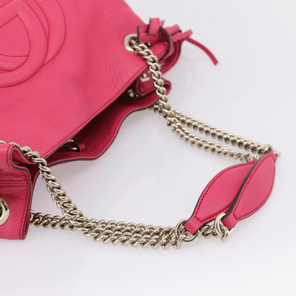 GUCCI Interlocking Soho Chain Tote Bag Leather Pink Gold 308982 Auth ep16700V