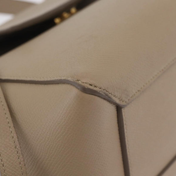 CELINE Belt Bag Hand Bag Leather 2way Beige Gold Tone Auth ep16703V