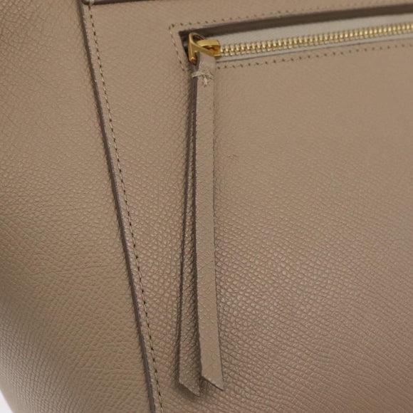 CELINE Belt Bag Hand Bag Leather 2way Beige Gold Tone Auth ep16703V