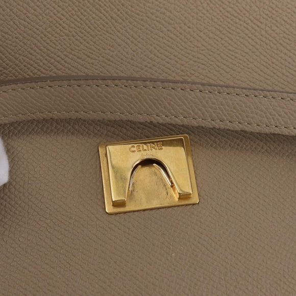 CELINE Belt Bag Hand Bag Leather 2way Beige Gold Tone Auth ep16703V