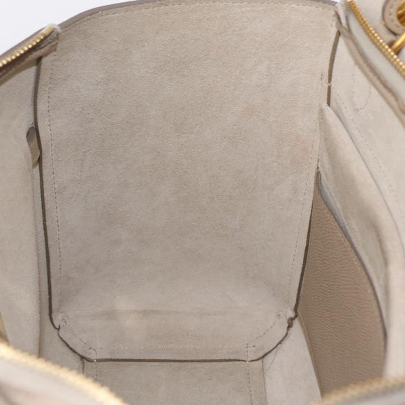 CELINE Belt Bag Hand Bag Leather 2way Beige Gold Tone Auth ep16703V