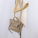 CELINE Belt Bag Hand Bag Leather 2way Beige Gold Tone Auth ep16703V-31