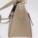 CELINE Belt Bag Hand Bag Leather 2way Beige Gold Tone Auth ep16703V-4