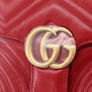 GUCCI GG Marmont Hand Bag Leather 2way Red Gold Tone 498110 Auth ep16711V-22