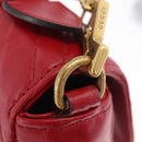 GUCCI GG Marmont Hand Bag Leather 2way Red Gold Tone 498110 Auth ep16711V-9