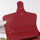 GUCCI GG Marmont Hand Bag Leather 2way Red Gold Tone 498110 Auth ep16711V-25