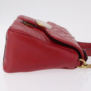 GUCCI GG Marmont Hand Bag Leather 2way Red Gold Tone 498110 Auth ep16711V-3
