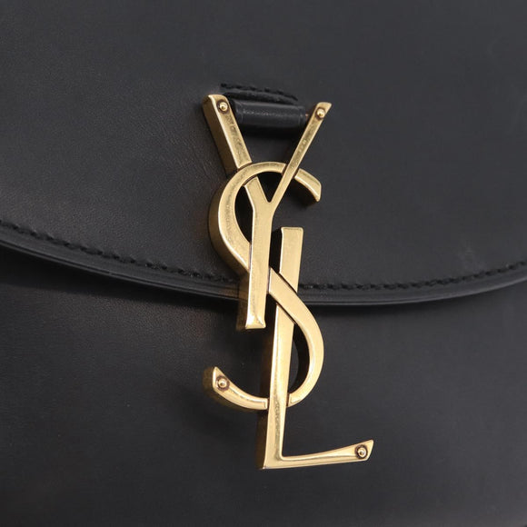Saint Laurent Kaia Small Satchel Shoulder Bag Leather Black 634818 Auth ep16716V