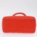 Christian Dior Lady Dior Canage Hand Bag Leather 2way Red Silver Auth ep16721V-14