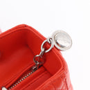 Christian Dior Lady Dior Canage Hand Bag Leather 2way Red Silver Auth ep16721V-20
