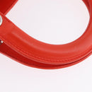 Christian Dior Lady Dior Canage Hand Bag Leather 2way Red Silver Auth ep16721V-8
