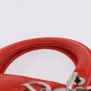 Christian Dior Lady Dior Canage Hand Bag Leather 2way Red Silver Auth ep16721V-9