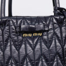 Miu Miu Hand Bag Leather 2way Navy Gold Tone Auth ep16722V-16