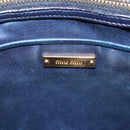Miu Miu Hand Bag Leather 2way Navy Gold Tone Auth ep16722V-18