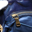 Miu Miu Hand Bag Leather 2way Navy Gold Tone Auth ep16722V-23