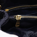 Miu Miu Hand Bag Leather 2way Navy Gold Tone Auth ep16722V-26