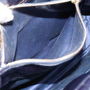 Miu Miu Hand Bag Leather 2way Navy Gold Tone Auth ep16722V-27