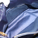 Miu Miu Hand Bag Leather 2way Navy Gold Tone Auth ep16722V-28