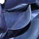 Miu Miu Hand Bag Leather 2way Navy Gold Tone Auth ep16722V-29