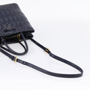 Miu Miu Hand Bag Leather 2way Navy Gold Tone Auth ep16722V-9