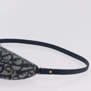 Christian Dior Trotter Canvas Saddle Pouch Navy Gold Tone Auth ep16725V-8