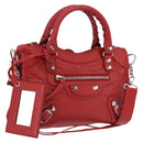 Balenciaga Classic Mini City Hand Bag Leather 2way Red 300295 Auth ep16728M-1