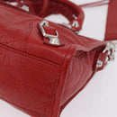 Balenciaga Classic Mini City Hand Bag Leather 2way Red 300295 Auth ep16728M-13