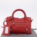 Balenciaga Classic Mini City Hand Bag Leather 2way Red 300295 Auth ep16728M-28