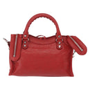 Balenciaga Classic Mini City Hand Bag Leather 2way Red 300295 Auth ep16728M-3