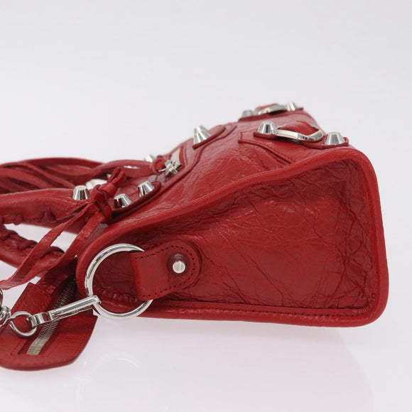 Balenciaga Classic Mini City Hand Bag Leather 2way Red 300295 Auth ep16728M