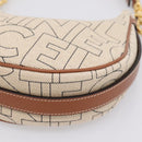 CELINE Medium Ava Shoulder Bag Canvas Beige Gold Tone Auth ep16729M-10