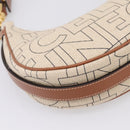CELINE Medium Ava Shoulder Bag Canvas Beige Gold Tone Auth ep16729M-13