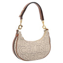 CELINE Medium Ava Shoulder Bag Canvas Beige Gold Tone Auth ep16729M-1