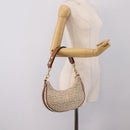 CELINE Medium Ava Shoulder Bag Canvas Beige Gold Tone Auth ep16729M-22