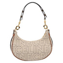 CELINE Medium Ava Shoulder Bag Canvas Beige Gold Tone Auth ep16729M-3