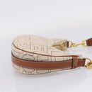 CELINE Medium Ava Shoulder Bag Canvas Beige Gold Tone Auth ep16729M-5