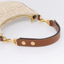 CELINE Medium Ava Shoulder Bag Canvas Beige Gold Tone Auth ep16729M-7