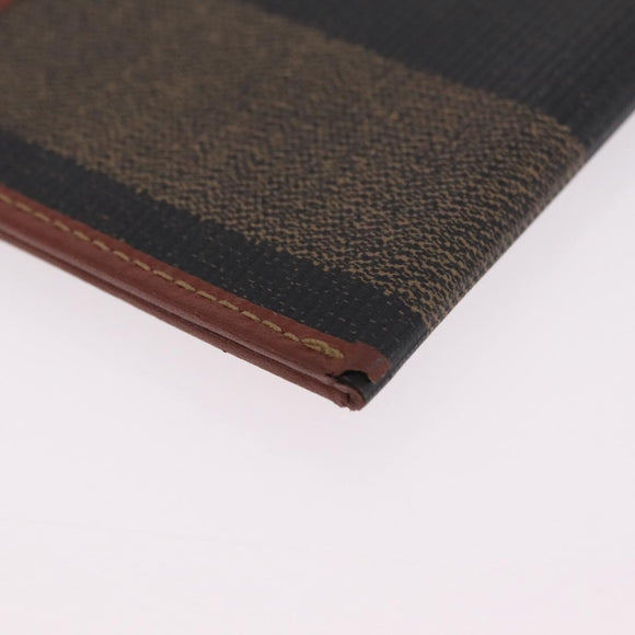 FENDI Pecan Card Case PVC Black Gold Tone Auth ep16739A