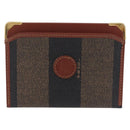 FENDI Pecan Card Case PVC Black Gold Tone Auth ep16739A-13