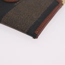 FENDI Pecan Card Case PVC Black Gold Tone Auth ep16739A-14