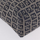 FENDI Zucchino Canvas Hand Bag Navy Silver Auth ep16741-10