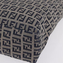FENDI Zucchino Canvas Hand Bag Navy Silver Auth ep16741-11