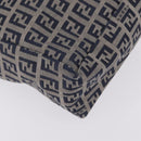 FENDI Zucchino Canvas Hand Bag Navy Silver Auth ep16741-12
