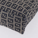 FENDI Zucchino Canvas Hand Bag Navy Silver Auth ep16741-13