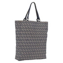 FENDI Zucchino Canvas Hand Bag Navy Silver Auth ep16741-1