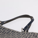 FENDI Zucchino Canvas Hand Bag Navy Silver Auth ep16741-8
