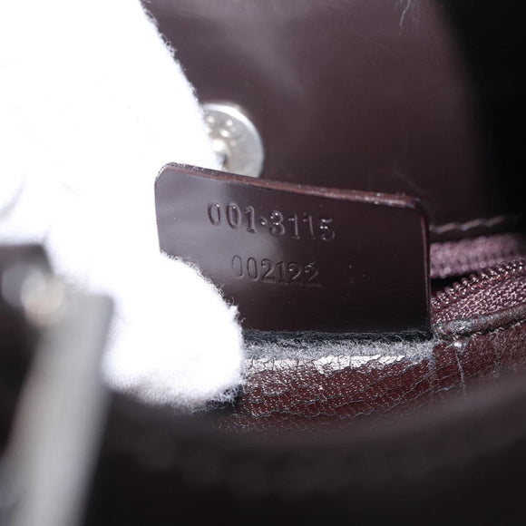 GUCCI Hand Bag Patent Dark Brown Silver 001 3115 Auth ep16742
